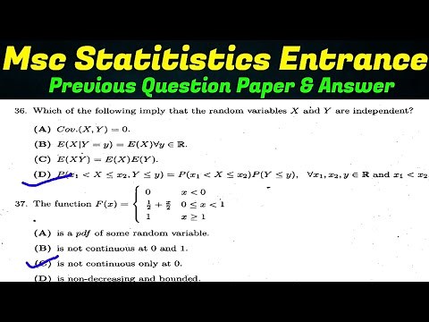 msc statistics entrance exam previous question papers with answers | Statistics entrance | HCU