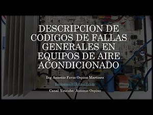 CODIGOS DE ERROR O FALLAS GENERALES EN AIRE ACONDICIONADO DOMESTICOS, SUS CAUSAS Y SOLUCIONES