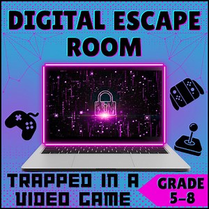 Video Game Digital Escape Room Fun Early Finisher Activities No Prep Brain Break