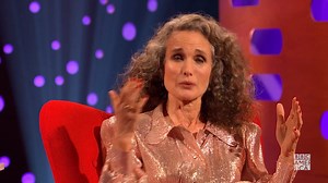 Into horseplay? Andie MacDowell prefers to ride bareback 👀 See a new episode of #GrahamNortonBBCA tonight at 11pm on BBC America. | The Graham Norton Show BBC America