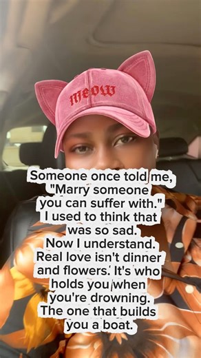 7.7K views · 67 reactions | Someone once told me,"Marry someone you can suffer with."I used to think that was so sàd.Now I understand.Real love isn't dinner and flowers. It's who holds you when you're dròwning.The one that builds you a boat. #goviral #followers #reelviralシ | OfficialladyFrancis | Facebook