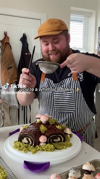 my first attempt at a Bûche de Noël and it’s so beautiful I could cry #foodtiktok #fypシ #baking #foodtok #christmas