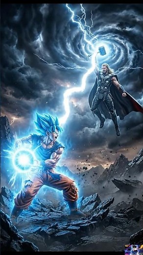 Goku vs Thor: The ULTIMATE Blue Showdown!Who wins #goku #dragonballsuper #marvelvsanime #animeedit
