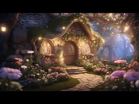 Beautiful Fairy Cottage in Enchanted Forest Ambience | Relaxing Music & Nature Sounds