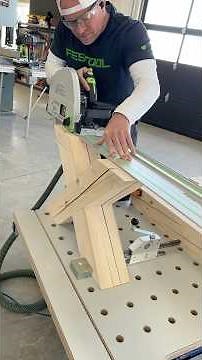 Using the ​⁠‪@festool-canada‬ TS 75 track saw to cut the tenons on this X section #woodwork