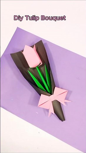 DIY Paper Tulip Bouquet | Easy Flower Making Tutorial | Craft Ideas