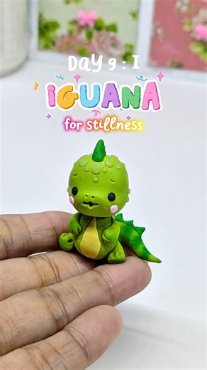 Glow in the dark IGUANA polymer clay - Day 9 of A to Z Animal Comfort Collection Series #eclay