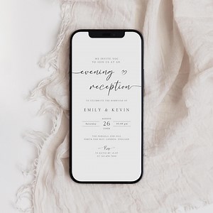 Evening Reception Digital Invitation Template, Editable Wedding Online E- Invite, Wedding Electronic Invite, Invitation Template, PI-19 - Etsy UK