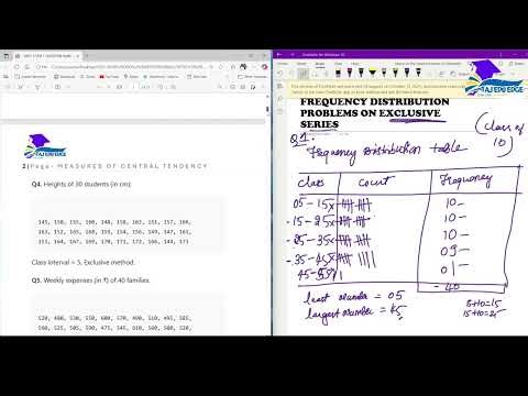 Video 28: Frequency distribution problems on Exclusive series