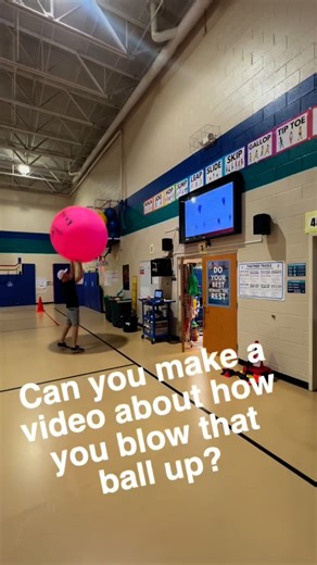 Ben Landers on Instagram: "Had a few requests and Qs on how I blow this up, here ya go! . I think technically you are not supposed to tie it and just do the twist and tuck method, but I’ve found a hair tie or rubber band will help it stay crimped a little longer . The more air you can get into it and the tighter it gets the better chance you have to keep it pumped up longer because the pressure of the air is what is holding the knot . Best of luck! . #physicaleducation #physed #pegeeks #iteachpe
