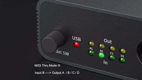 DigitalLife UMB06 4i/4o MIDI Thru Box with 2i/4o MIDI Merge, MIDI-USB Interface Switcher