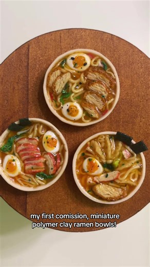 Miniature Polymer Clay Ramen Bowls