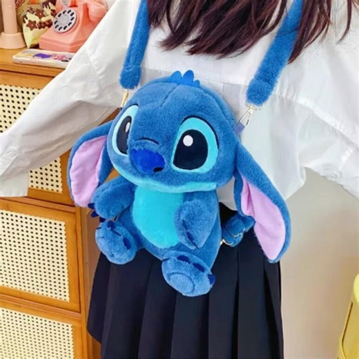 Kawaii Stitch Plush Crossbody Bag Cute Cartoon Plush Backpack Purse Soft Toy Shoulder Bag Anime Style Gift for Girls Kids - Etsy