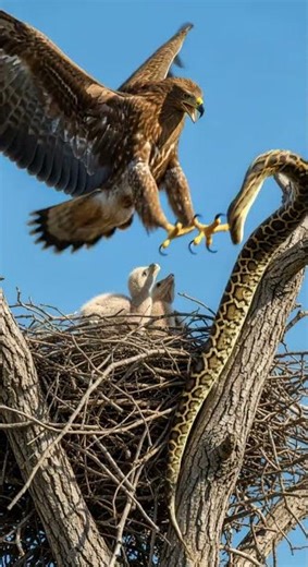 Blazing iron clash! Python vs eagle. 불타는 강 Who wins the ultimate sky battle