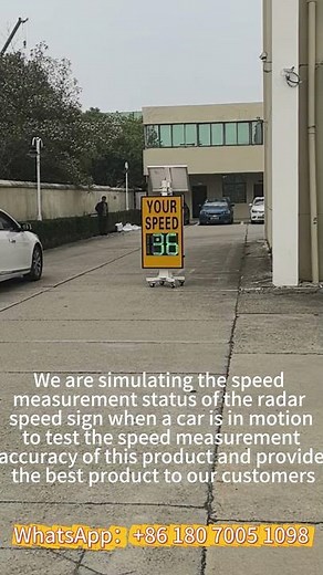 Real vehicle speed detection experiment with radar speed signs #radarspeedsign #roadsafety