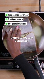 If eating better is high on your to-do list, this offer is for you. Get wild-caught salmon FREE for a year when you become a ButcherBox member today. That's $384* in savings. Save more by eating better. | ButcherBox