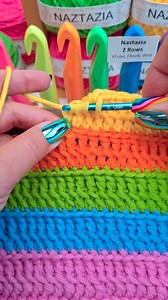 3.5M views · 27K reactions | Crochet 2 Rows at the same time, in this tutorial from Naztazia, creates two rows of double crochet by using both stackable and linked stitches for blankets, scarves, and hats. #reels #crochet #knitting #artist #yarn #tutorial #crochetlove #crochetblanket #makersgonnamake #crocheting #naztazia | Naztazia | Facebook