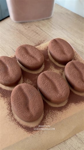 «Coffee beans» shaped dessert 💞Recipe available for purchase on my website lugurkova.com