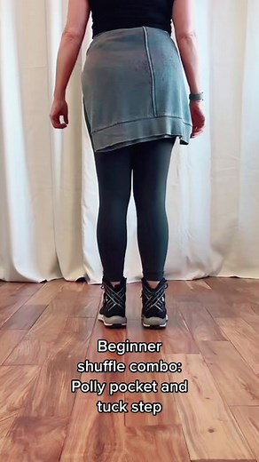 Beginner shuffle dance tutorial. This is a combo Polly pocket and tuck step. #Shuffle #shuffledance #shufflebasics #shuffleover50 #shuffletutorial #howtoshuffle #shufflepractice #shufflecommunity #learningtoshuffle #beginnershuffler #shufflebeginner