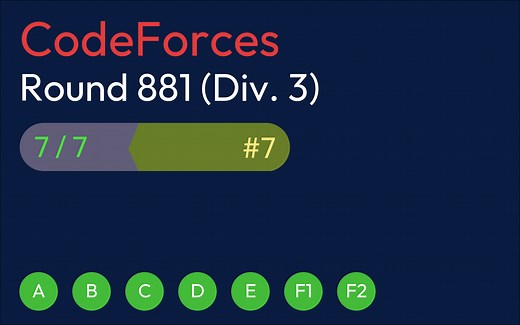 [全服最速AK] Codeforces Round 881 (Div. 3) 7/7 #7