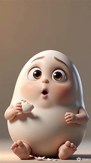 A cute realistic baby egg eats a tiny egg 😂!#shorts #funny #cute #ai #food #viral #animation