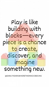 ✨ Play is the foundation of learning! 🏗️🎨 Play is like building with blocks—every piece is a chance to create, discover, and imagine something new. When children play, they’re not just having fun; they’re problem-solving, experimenting, and developing lifelong skills. Let’s nurture curiosity and creativity—one block at a time! 💡💛 #LearningThroughPlay #EarlyYears #CreativityInKids #PlayMatters | Early Years- Where The Magic Begins
