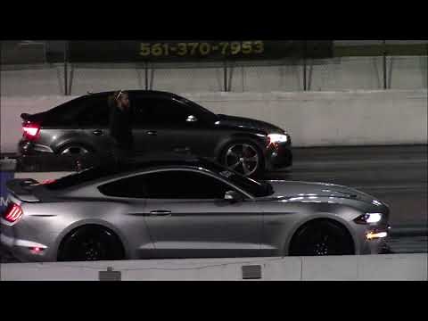 Audi RS3 vs Mustang GT, C63 AMG Mercedes and BMW M4 1/4 Mile