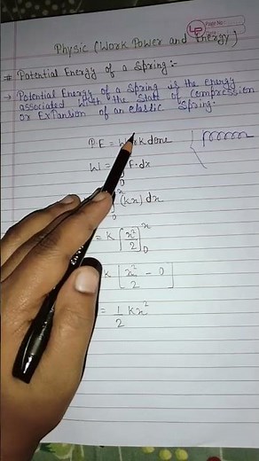 Topic - Potential energy of a spring