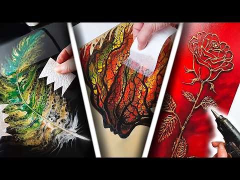 My TOP 10 BEST + EASIEST Fluid Art Techniques YOU Can Try. | AB Creative