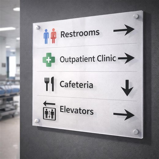 Modern Acrylic Directional Sign, Custom Office Wayfinding - Etsy