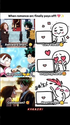 Stages of watching Deku & Uraraka! 😍🔥 | #Deku #Uraraka #MHA #IzuOcha #MyHeroAcademia