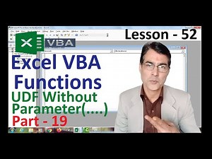 UDF without parameter in excel VBA | Excel VBA for beginners - 52 | User Defined Function in VBA