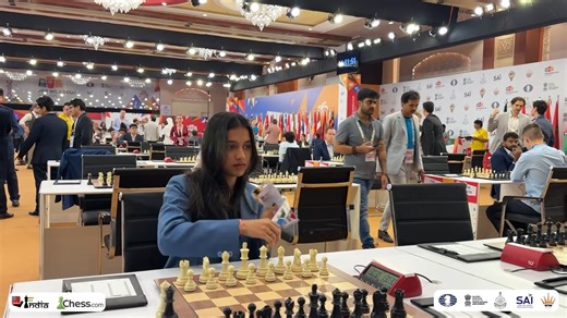 Check out Grandmaster Divya Deshmukh making her way into the first round of the FIDE World Cup 2025! In the first game today, Divya is playing with the White pieces against Greek Grandmaster Stamatis Kourkoulos-Arditis. Video: Abhyudaya Ram #chess #chessbaseindia #FIDEWorldCup2025 #itsyourmove Narendra Modi Mansukh Mandaviya FIDE - International Chess Federation Sports Authority of India Chess.com - India All India Chess Federation The Sports Authority of Goa CMO Goa Dr. Pramod Sawant Ramesh Taw