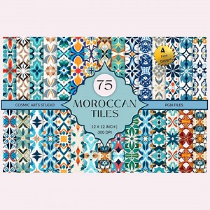 Moroccan Rug Pattern, Moroccan Decor Digital Papers, Moroccan Tiles Seamless Pattern, Spanish Tile Mediterranean Tile, PNG, 300 DPI - Etsy
