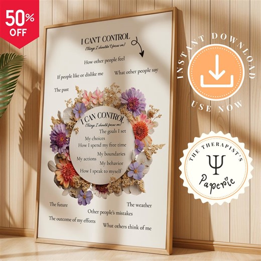 Circle of Control Poster: Mental Health Decor, Psychologist Office (digital Download) - Etsy