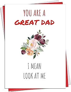 Funny Card for Dad Birthday Father's Day 5.3 x 7.6 with 2 Envelopes