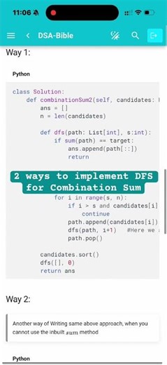 Leetcode 40. Combination Sum II #dsabible # algorithms # programming #techjobs2025