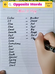 26K views · 794 reactions | English Words: Opposite Words #englishwords #oppositewords #antonyms #vocabulary | Learn with Haya | Facebook