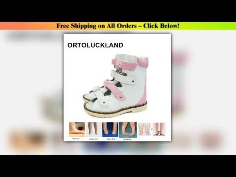 Ortoluckland Children Sandals Girls Kids Orthopedic Leather Shoe Nice New Fancy Corrective
