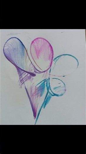 Thread painting by acrylic paint