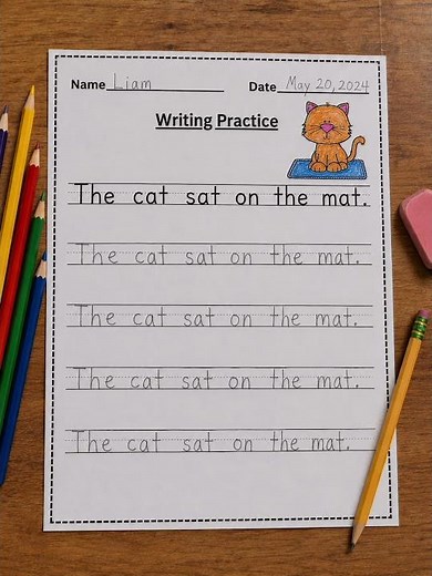 Free Handwriting practice worksheets for kindergarten