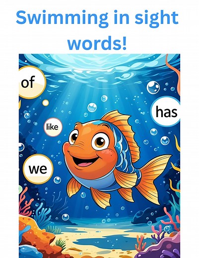 Swimming Sight Words, Fish Tank, Kindergarten Sight Words Crafts, Fish Tank Sight Word Craft, Fun Swimming Sight Words Act - Etsy Canada