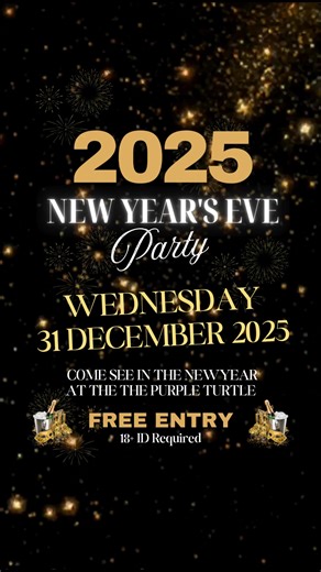 SEE IN THE NEW YEAR AT THE PURPLE TURTLE FREE ENTRY // 18 ID Required | The Purple Turtle Reading