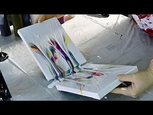 (897) SIMPLE DIPTYCH just with FEW DROPS of paint ~ Double dip ~ Acrylic pour painting ~ Fluid art