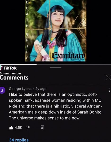 #deathgrips #mcride #exmilitary #kerokerobonito #sarahbonito #music #youtube #comment