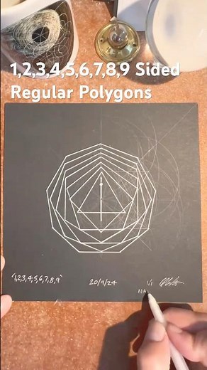 How to draw 1,2,3,4,5,6,7,8,9 Sided Regular Polygons nested inside each other. fast