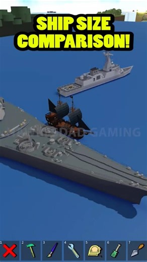 Roblox Build a Boat for Treasure Battleship Modern Warship Sail Ship Size Comparison #babft #roblox