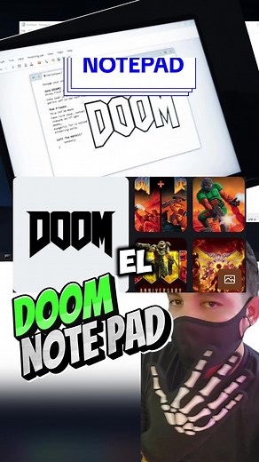 Doom en notepad increíble #doom Juegos #gamers #videojuegos