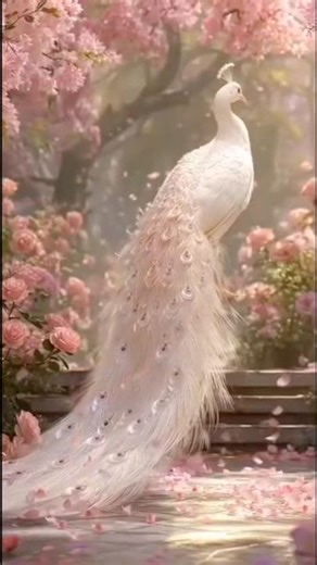 White Peacock Dance🦚🤍🦋 Peacock Sound || Ai Shorts #peacockdance #shorts #aivideo #viral #aishorts