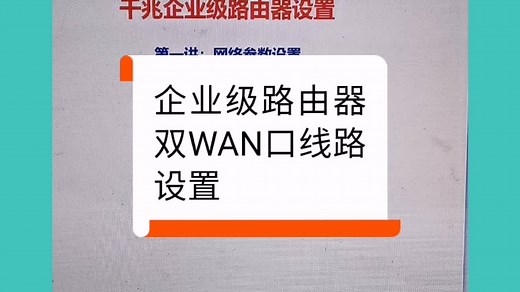企业级路由器双WAN口设置
